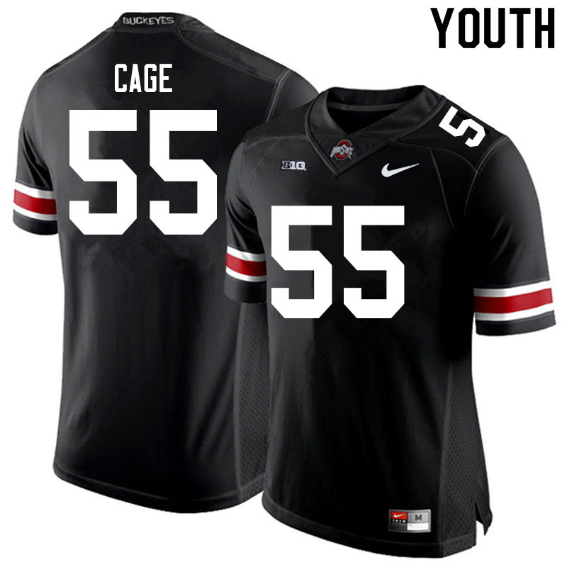 Youth #55 Jerron Cage Ohio State Buckeyes College Football Jerseys Sale-Black